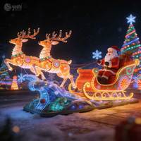 Décoration de renne rougeoyante faite à la main de qualité supérieure-Lanterne de renne LED pour décoration extérieure de Noël e
