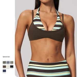 <span class=keywords><strong>Reggiseno</strong></span> Sportivo a Doppio Strato con Collo Halter, Materiale Leggero e Traspirante, <span class=keywords><strong>Spalline</strong></span> <span class=keywords><strong>Sottili</strong></span>, <span class=keywords><strong>Reggiseno</strong></span> a Pois per Sport Quotidiani e Yoga - Product Image 2