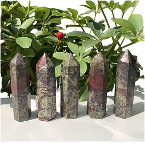 Obelisco de Ágata Natural Pulida con Diseño de Torre de Sangre de Dragón, Cristal de Gema, Varita de Punta, para el Hogar, Sanación, Amor, Feng Shui, Personalizado, Venta al por Mayor - Product Image 1