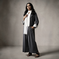 Robe élégante pour femmes, robe ample décontractée pour l'automne et l'hiver, Abaya Dubaï Arabie Saoudite, vêtements musulmans de luxe, grande taille