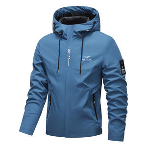 Chaqueta de Primavera y Otoño, Chaqueta de Montañismo <span class=keywords><strong>para</strong></span> Hombre, Simple, Informal, <span class=keywords><strong>con</strong></span> Capucha y Estampado de Letras, Cortavientos - Product Image 3