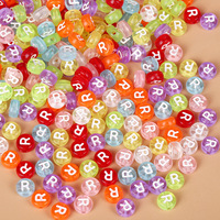 Perles en vrac transparentes multicolores en acrylique A-Z, forme goutte d'huile, lettre unique, taille Asscher plate 4x7mm, certifiées AIGS, pour DIY transfrontalier
