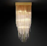 Candelabro de latón de cristal con forma de borlas para hotel, candelabro moderno creativo de alta calidad para interiores, villa