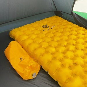 Matelas pneumatique gonflable jaune avec chambre à air en TPU, lit d'air portable pliable en nylon pour le camping, l'intérieur et l'extérieur - Product Image 2