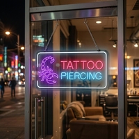 En gros, enseigne néon LED haute luminosité personnalisée pour tatouage et piercing, décoration murale pour studio de tatouage et piercing