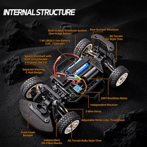 Dwi Dowellin Racing - Coches RC Rápidos a Escala 1/12 para Adultos, <span class=keywords><strong>Coche</strong></span> de Derrape sin Escobillas de 45 km/h con Giroscopio, 4WD RTR de Alta Velocidad para <span class=keywords><strong>Rally</strong></span> - Product Image 2