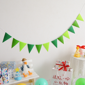 Bandiera festa in feltro Baby docce bandiera triangolo oggetti di scena colorati bandiera stamina ghirlanda decorazione campeggio all'aperto - Product Image 5