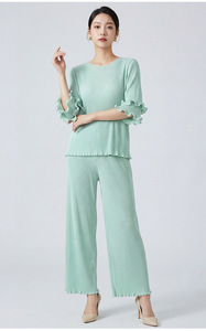 Conjunto Plisado de Moda para Mujer, Novedad 2026, Venta Caliente, Elegante y Casual, Dos Piezas con Volantes, Estampado Floral, Largo hasta el Tobillo - Product Image 6