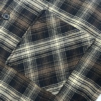 Chemises en flanelle de polyester à carreaux avec logo personnalisé pour hommes Veste d'hiver à bouton unique avec logo à l'avant