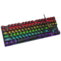 TWOLF T18 clavier mécanique de jeu filaire 87 touches accessoire de lumière rvb pour ordinateur portable