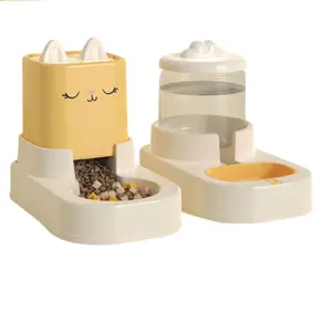 Wholesale Luxury Cute Pet Dog Feeder Bowl 2 In 1 Large Capacity Automatic Detachable Pet Food Water Feeder