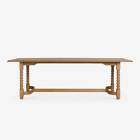 Table à manger rectangulaire en bois massif de style campagnard américain - Table à manger rétro pour plusieurs personnes