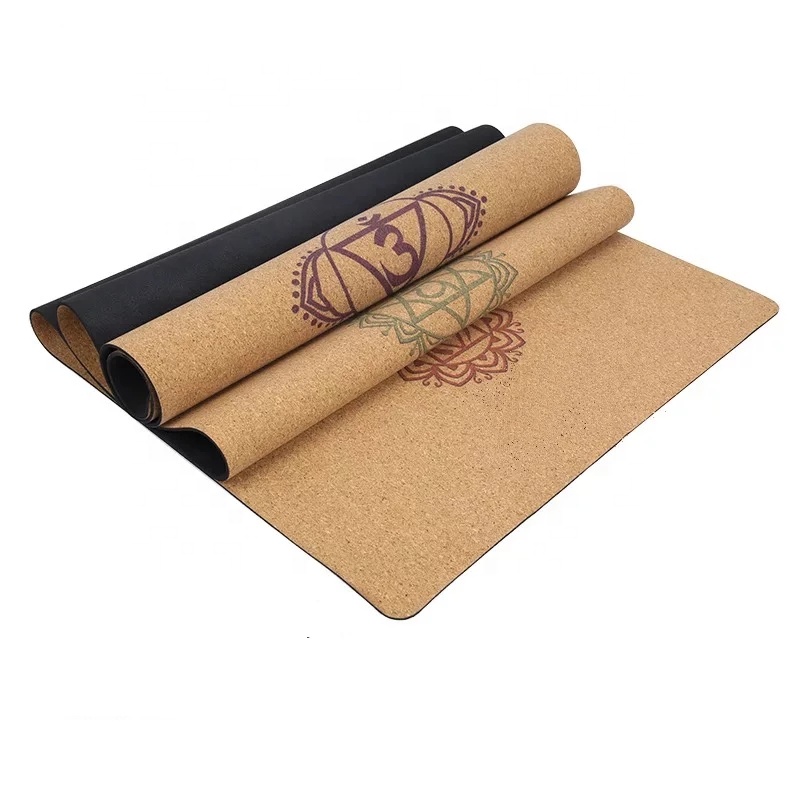 Fashion Design Custom Print Eco Friendly Cork Rubbers Gym Mat Anti Slip 4mm Manufacturer China Yoga Mat Premium Dropshipping