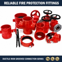 Coude rainuré à 90 degrés en fonte ductile DN25-DN300 pour système de protection incendie, tuyauterie d'hydrant et d'incendie, fournisseur OEM