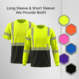 Chemise <span class=keywords><strong>de</strong></span> sécurité réfléchissante haute visibilité à manches longues, vêtements <span class=keywords><strong>de</strong></span> <span class=keywords><strong>travail</strong></span> haute visibilité classe 2, support <span class=keywords><strong>de</strong></span> logo personnalisé pour la construction - Product Image 2