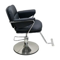 Fauteuils de coiffure de luxe pour salon, style Ins, chaise de coiffure rembourrée, base ronde en acier inoxydable, mobilier de salon