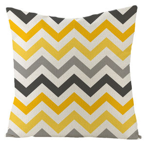 Coussin à design de ligne géométrique, pour yipage sur le bleu et jaune alternatif avec couvercles, décoration qui peut être accroché à la maison - Product Image 5