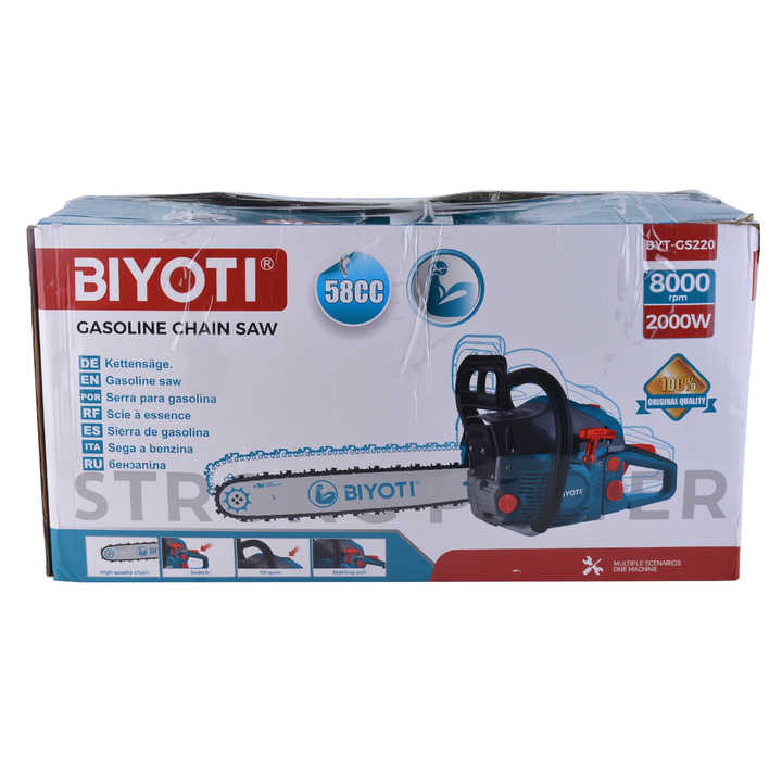 BIYOTI18.20.22インチガーデンツールガソリンパワーチェーンソー5800 