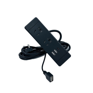 Desktop Recessed <b>Socket</b> 6 Outlets 2 <b>USB</b> Ports Embedded Power Strip For Furniture Tabletop Use - Product Image 2