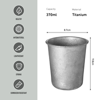 Gobelet de camping quotidien en titane pur de qualité supérieure, antibactérien, résistant à la corrosion, 370 ml, couleurs personnalisées teintées à la chaleur