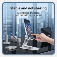 Support de tablette et de téléphone rotatif multi-angles réglable en alliage d'aluminium HYDUODUO pour iPad iPhone pour Kindle (4-13 pouces)