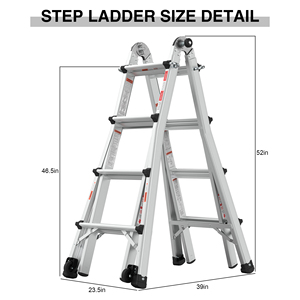 Double Sided <strong>Ladder</strong> Foldable Aluminum Telescopic <strong>Ladder</strong> <strong>Multi</strong> <strong>Use</strong> <strong>Ladder</strong> With Big Joint - Product Image 6
