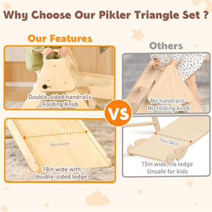 ชุดปีนป่ายในร่มแบบพับได้ 4 in 1 สไตล์มอนเตสซอรี่ ขายดี ทำจากไม้ พร้อมชิงช้า สไลเดอร์ บันได ผนังปีนป่าย รูปทรงเรขาคณิต สำหรับเด็กอายุ 2-3 ปี - Product Image 3