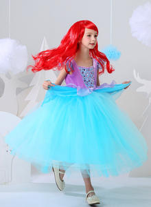 MQATZ niñas vestido <span class=keywords><strong>sirenita</strong></span> Ariel Cosplay disfraz niña carnaval Halloween cumpleaños fiesta vestidos - Product Image 3