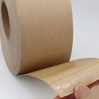 Ruban adhésif kraft renforcé activé à l'eau, écologique, robuste, brun, gommé, à fibres résistantes, 72 mm