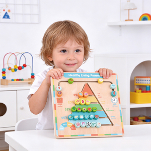 Wooden Healthy Life <strong>Pyramid</strong> Set Toys for Children Other <strong>Puzzle</strong> Education Toys - Product Image 1