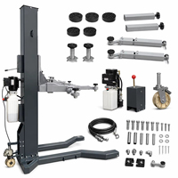 Double Win Hochwertige 2500kg Einpfosten-Autohebebühne 1250mm Min. Höhe 2,2kW für Enge Räume und Kleine Reparaturwerkstätten