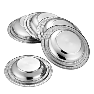 Atacado personalizado multi-especificações aço inoxidável casamento tigelas comida árabe servindo atrito pratos e placas cobertas bacias - Product Image 5