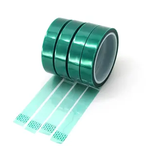 Prix usine résistance à la chaleur vert PET silicone polyester masquage ruban adhésif haute température