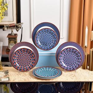 Nouveau produit : Assiette en porcelaine fine à motif stéréoscopique et assiette de présentation en porcelaine pour la décoration intérieure - Product Image 1