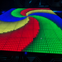 UNOXINE Carreaux de piste de danse à capteur LED RGBW pour extérieur commercial IP55 avec contrôle DMX512 et effet miroir pour événements