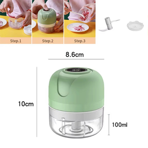 Procesador de Alimentos Eléctrico Portátil Recargable por USB, Mini Picadora de Alimentos para Bebés, Carne, Ajo, Licuadora de Plástico de 9 Velocidades, Acero Inoxidable - Product Image 6