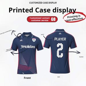Personalisiertes Ganzkörper-Sublimations-Poloshirt Fußball-Uniform Kurzärmeliges T-Shirt für Werbegeschenke - Product Image 3