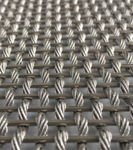 Revêtement Métallique <span class=keywords><strong>D</strong></span>écoratif en Acier Inoxydable Tressé à Double Texture, Maille Ornamentale en Fil Torsadé, Finition Argent Brossé Mat pour Extérieur - Product Image 6