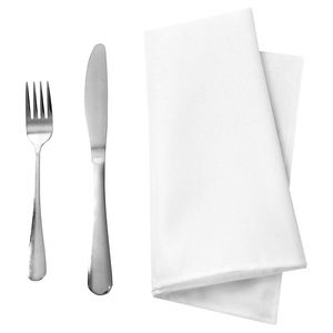 Serviettes de table rectangulaires personnalisées en polyester jacquard blanc, faites à la main, pour mariages et hôtels – Style lin lavé, durables et jetables - Product Image 4