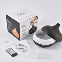 500ml Télécommande Électrique Aromathérapie Purificateur Huile Essentielle Bois Aromatique 7 Led Couleur Humidificateur D'air Diffuseur D'arôme