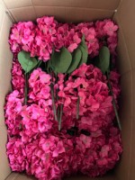 Prix Abordable – 5 Têtes d'Hortensias Artificiels de 45 cm – Hortensias Bulgares Verts, Roses, Rouges en Soie pour Décoration de Mariage et Fêtes