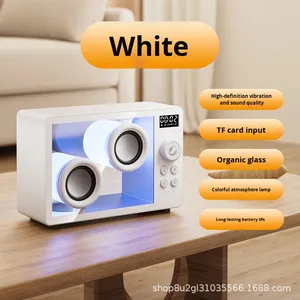 2025 Nhỏ Gọn Xách Tay Loa Kép RGB LED Chiếu Sáng Cho <span class=keywords><strong>Bluetooth</strong></span> Thiết Kế Không Dây Cho Nhà Theatre TF Thẻ Trong Suốt - Product Image 1