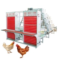 Cage à Poulets/Volailles 3 Niveaux 5 Portes Type A pour 120 Poulets/Lot, Pondoirs pour Poules Pondeuses, Poulailler pour 1000, 5000, 10000 Oiseaux