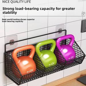 Pour la cuisine domestique, panier suspendu mural en acier au carbone pour épices et <span class=keywords><strong>ail</strong></span>, support <span class=keywords><strong>de</strong></span> rangement pour <span class=keywords><strong>l</strong></span>égumes sans perçage, vente en gros - Product Image 6