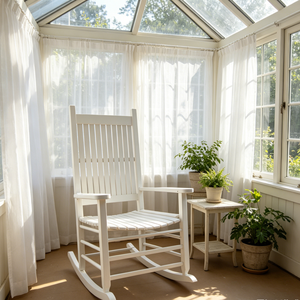 Fauteuil à bascule en bois <span class=keywords><strong>de</strong></span> peuplier avec dossier fermé pour bain <span class=keywords><strong>de</strong></span> soleil, salon, jardin, en MDF, facile à installer - Product Image 1