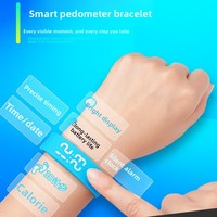 Bracelet intelligent de sport en silicone, podomètre étanche en gel, montre LED, alarme par vibration, bracelet pour étudiants, enfants et adultes