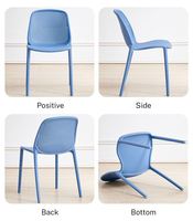 Chaise d'appoint moderne en plastique perforé sans accoudoirs, dossier ajouré, pour salle à manger, maison, cuisine, café, bureau