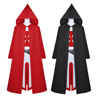 Deluxe Croix Impression Halloween Templier Chevalier Tunique Médiévale Guerrier Costume Croisé Costume Gilet Manteau Avec Ceinture