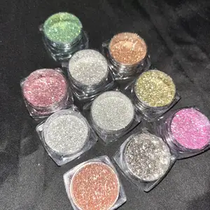 ขายร้อนPigment FairyเพชรGlitterอายแชโดว์Rebranding 10 สีเรืองแสงหลวมDuochrome Blingฝุ่นAyes Shadow