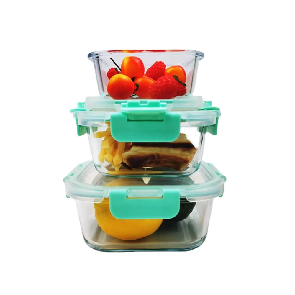 High Quality Wholesale Square Glass Food Storage Container And Glass Bento Lunch Box